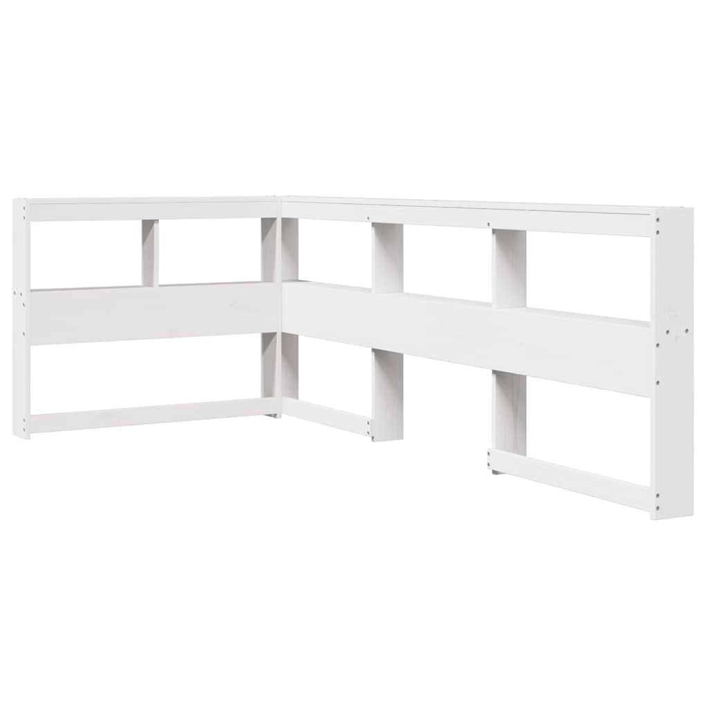 Bookcase Bed without Mattress White 75x190 cm Small Single Solid Wood Pine