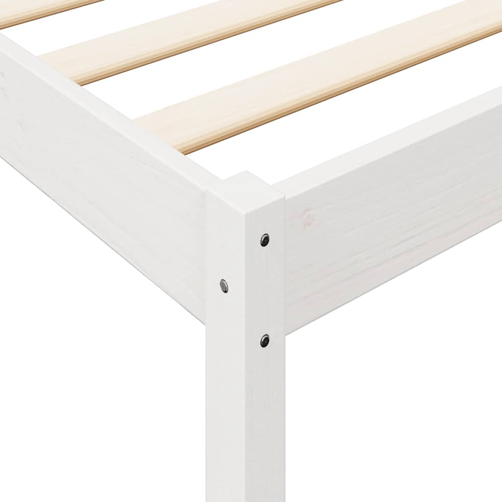 Bookcase Bed without Mattress White 75x190 cm Small Single Solid Wood Pine