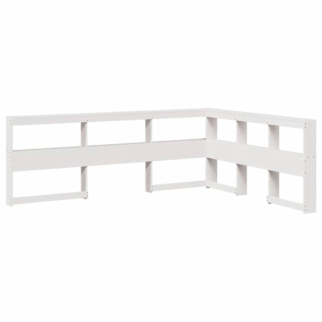 Bookcase Bed without Mattress White 150x200 cm Solid Wood Pine