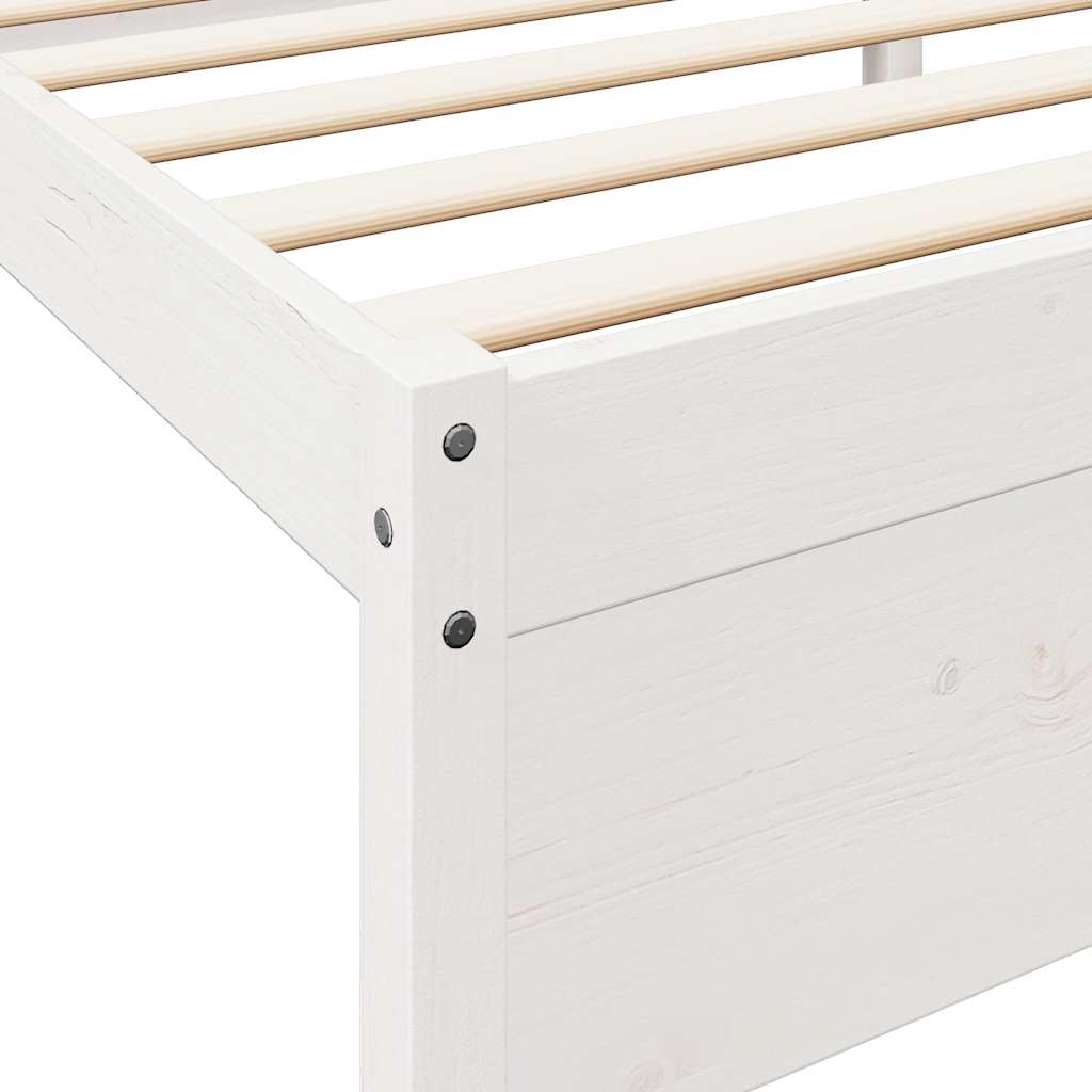 Bookcase Bed without Mattress White 150x200 cm Solid Wood Pine