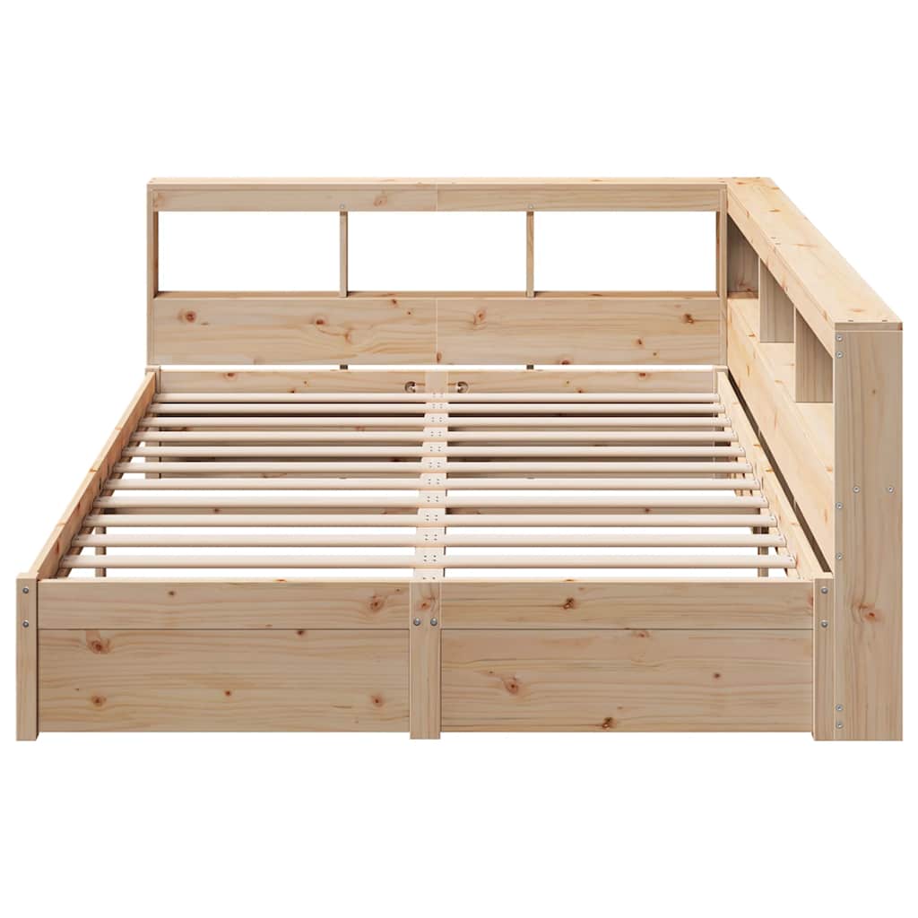 Bookcase Bed without Mattress 140x200 cm Solid Wood Pine