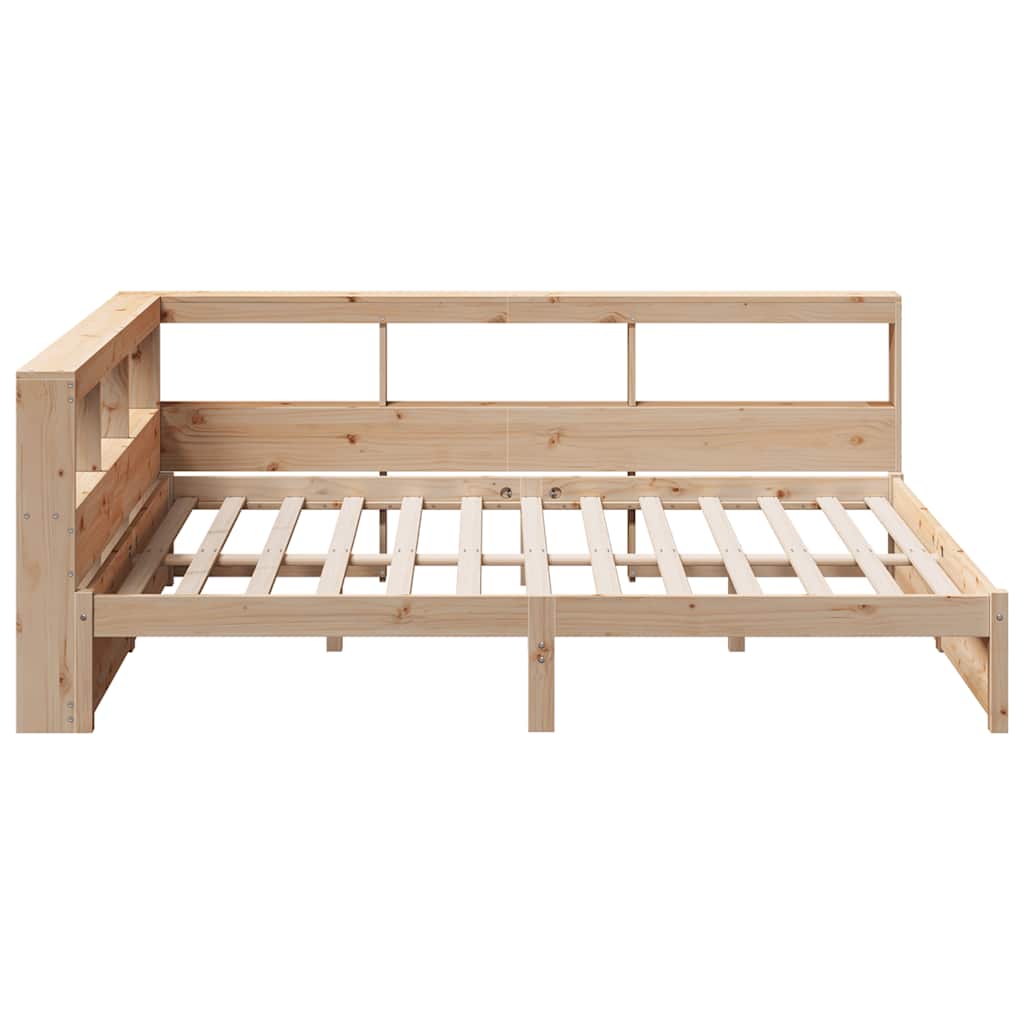 Bookcase Bed without Mattress 140x200 cm Solid Wood Pine