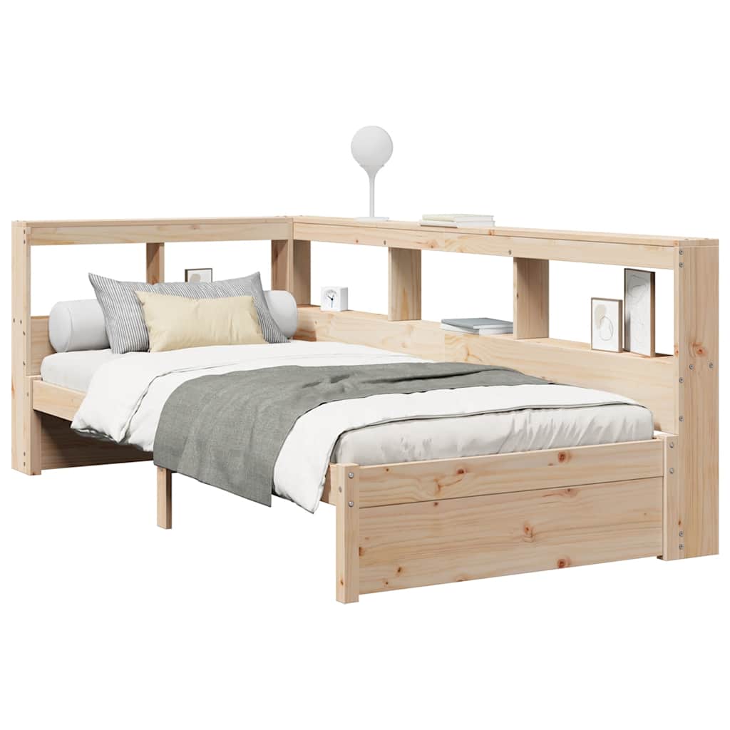 Bookcase Bed without Mattress 100x200 cm Solid Wood Pine