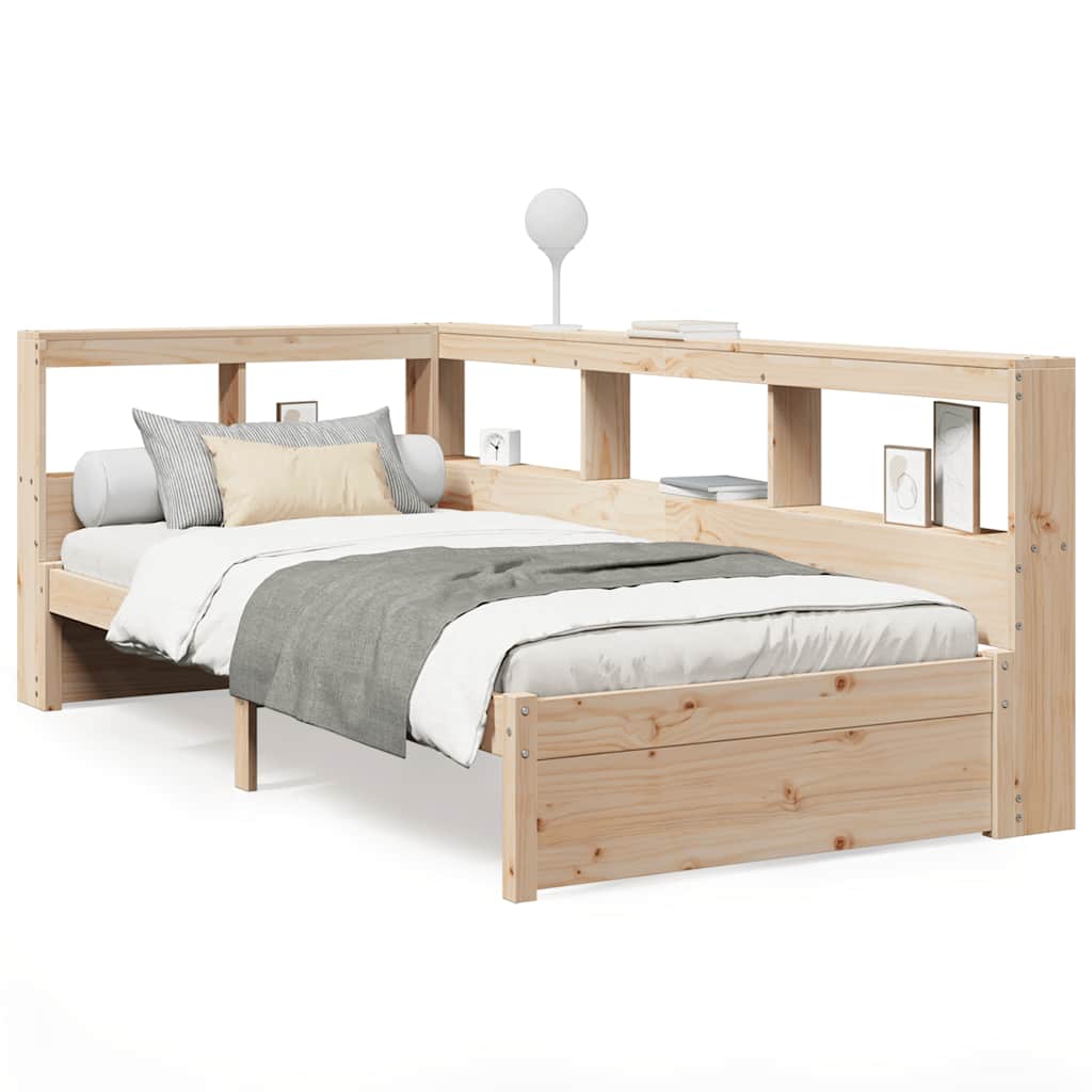 Bookcase Bed without Mattress 90x200 cm Solid Wood Pine