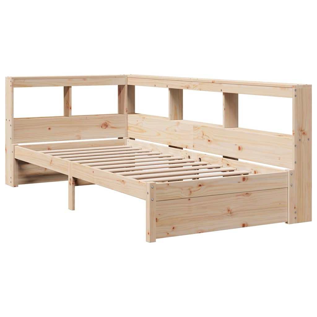 Bookcase Bed without Mattress 90x200 cm Solid Wood Pine