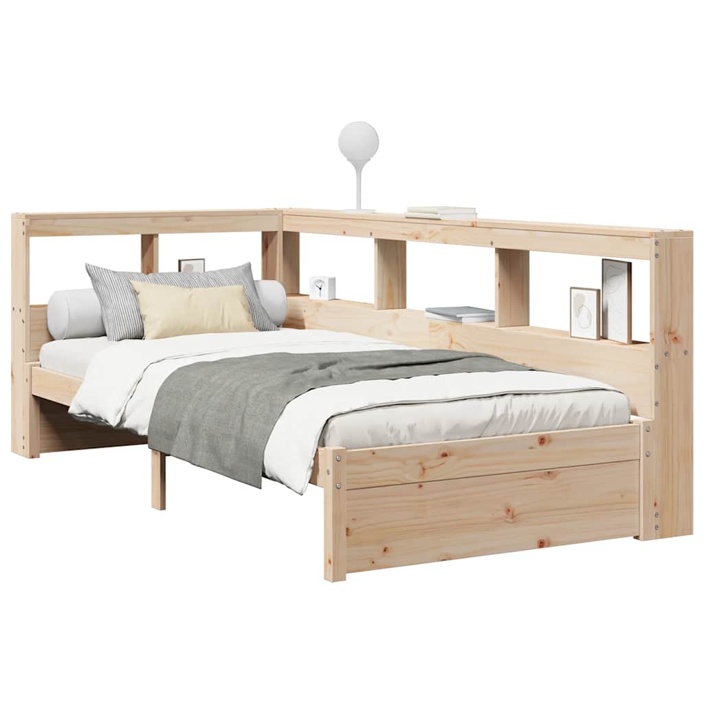 Bookcase Bed without Mattress 75x190 cm Solid Wood Pine