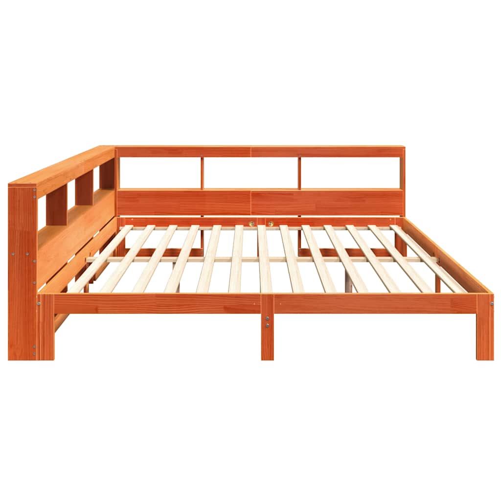 Bookcase Bed without Mattress Wax Brown 180x200 cm Solid Wood Pine