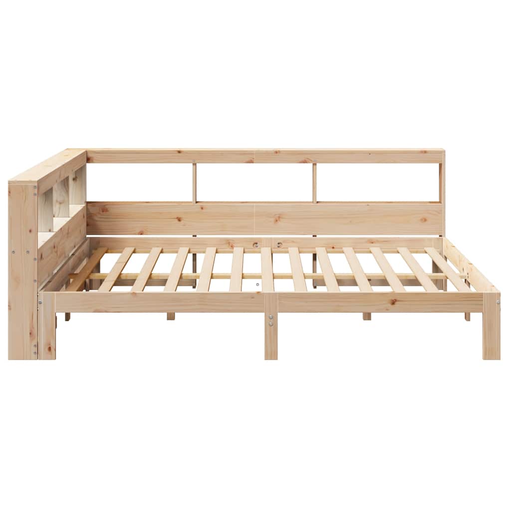 Bookcase Bed without Mattress 140x200 cm Solid Wood Pine