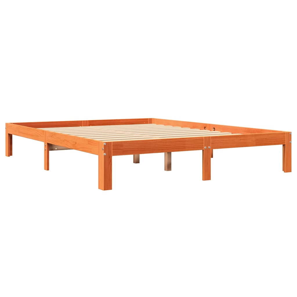 Bookcase Bed without Mattress Wax Brown 140x200 cm Solid Wood Pine