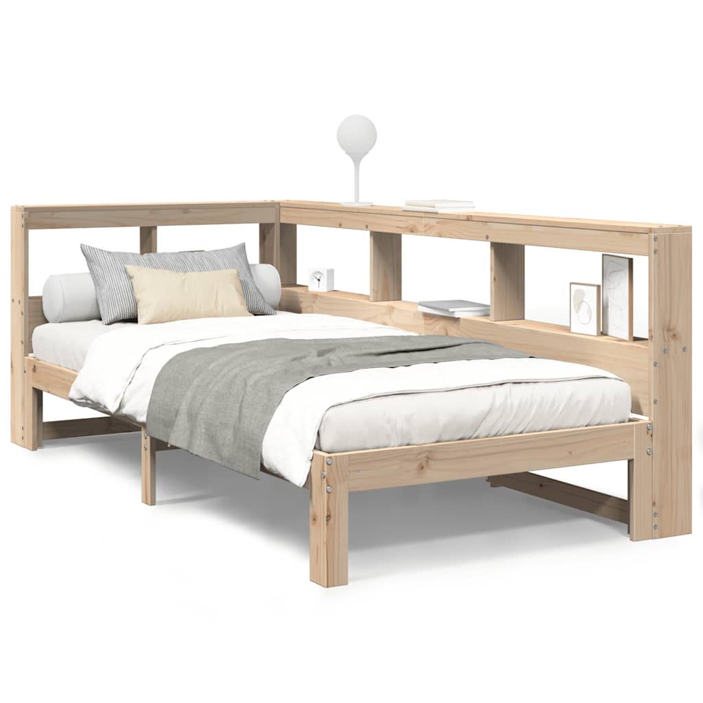 Bookcase Bed without Mattress 100x200 cm Solid Wood Pine
