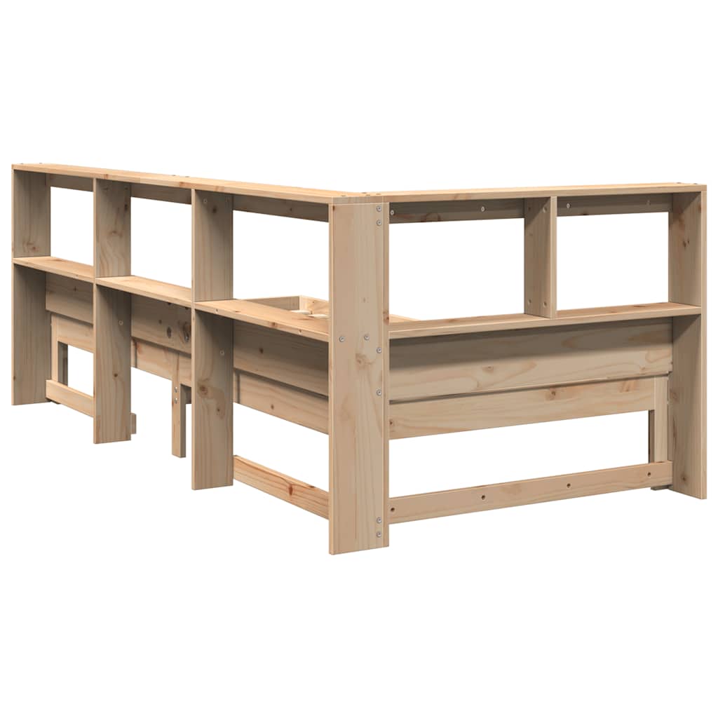 Bookcase Bed without Mattress 100x200 cm Solid Wood Pine