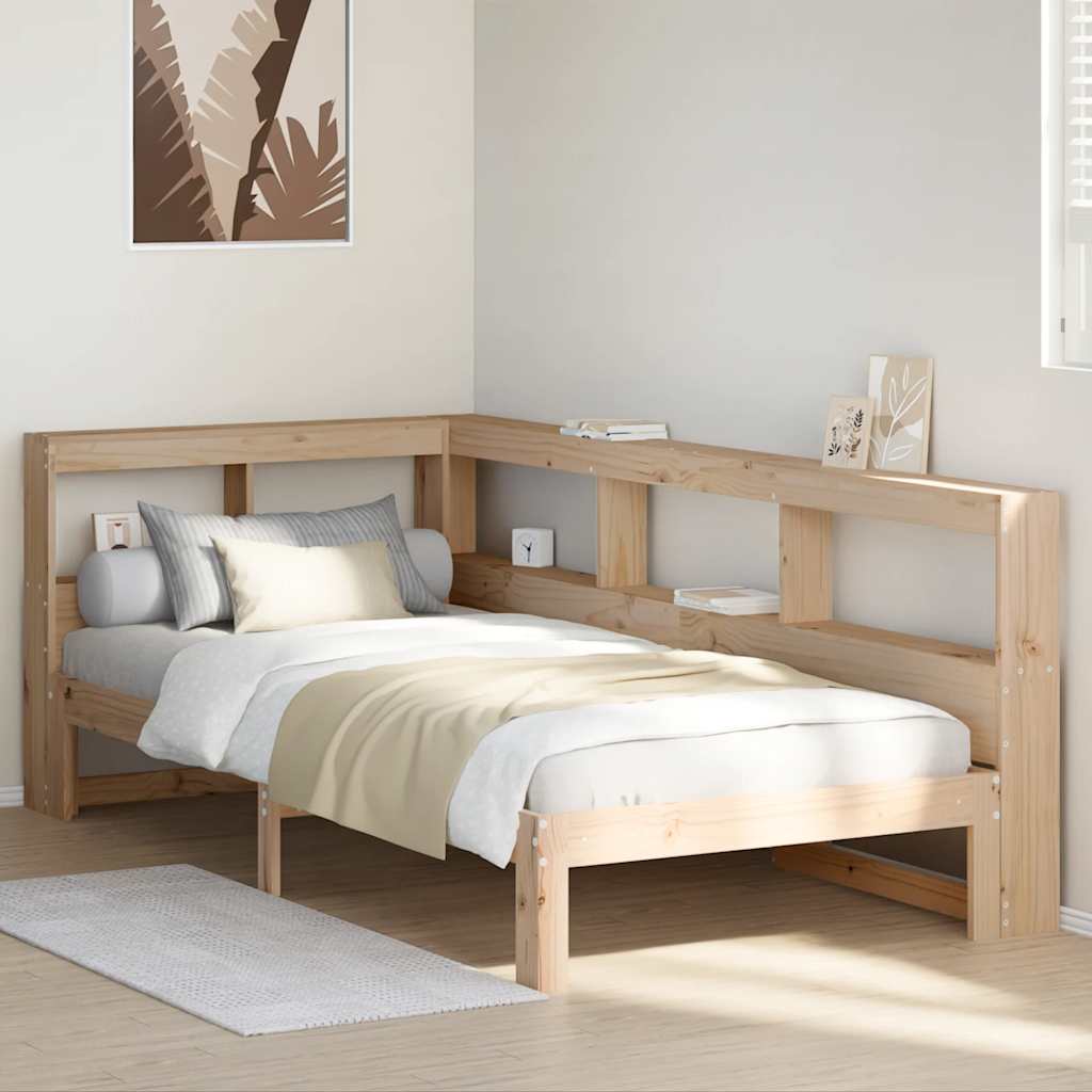 Bookcase Bed without Mattress 100x200 cm Solid Wood Pine