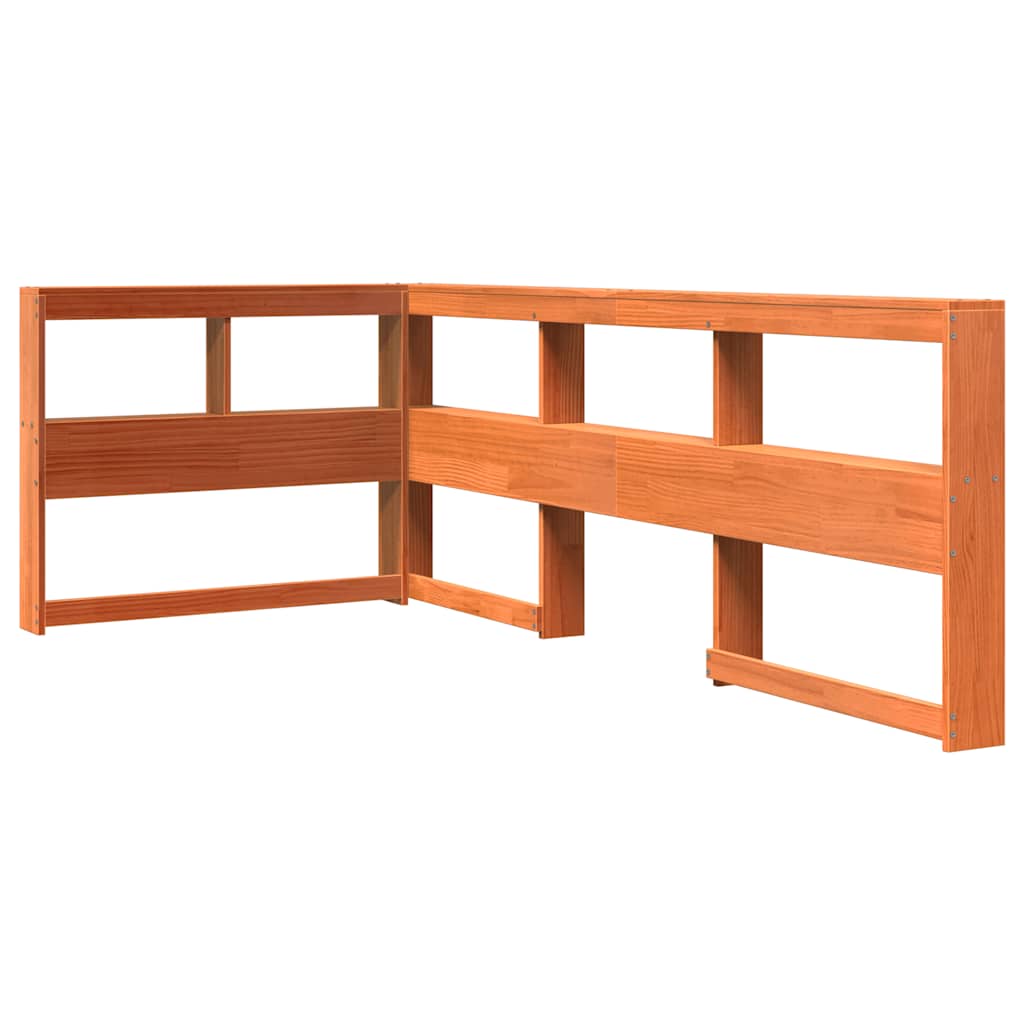Bookcase Bed without Mattress Wax Brown 100x200 cm Solid Wood Pine