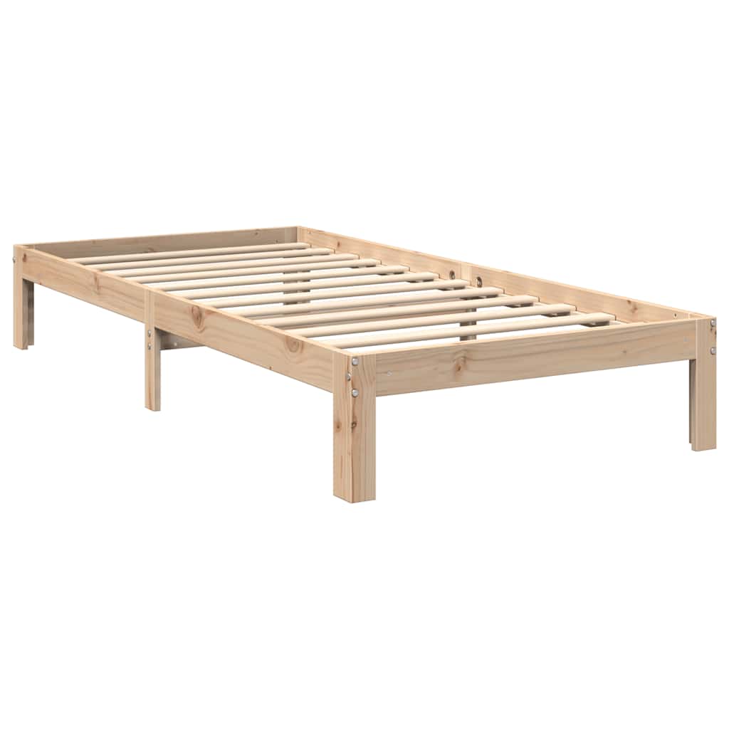 Bookcase Bed without Mattress 90x200 cm Solid Wood Pine