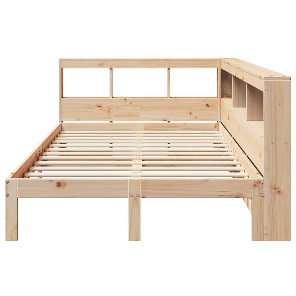 Bookcase Bed without Mattress 135x190 cm Double Solid Wood Pine