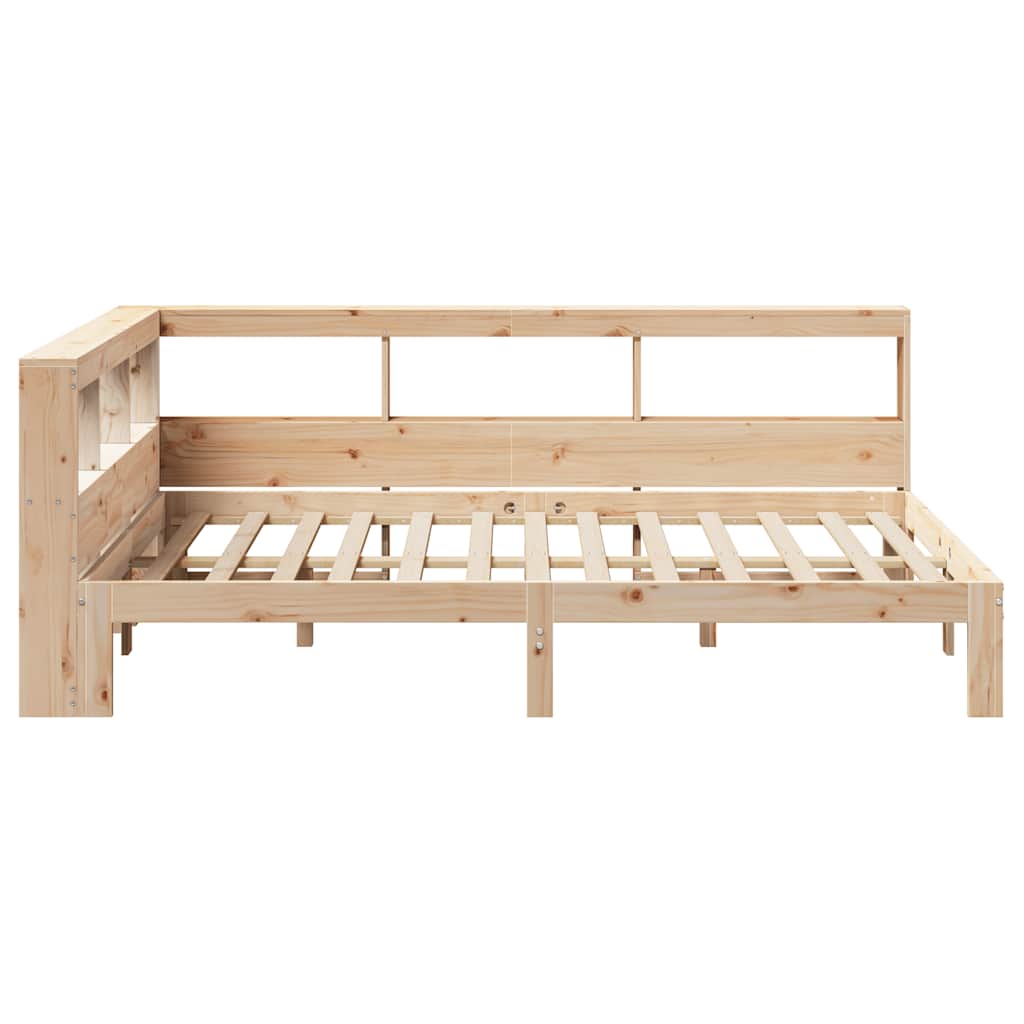Bookcase Bed without Mattress 135x190 cm Double Solid Wood Pine