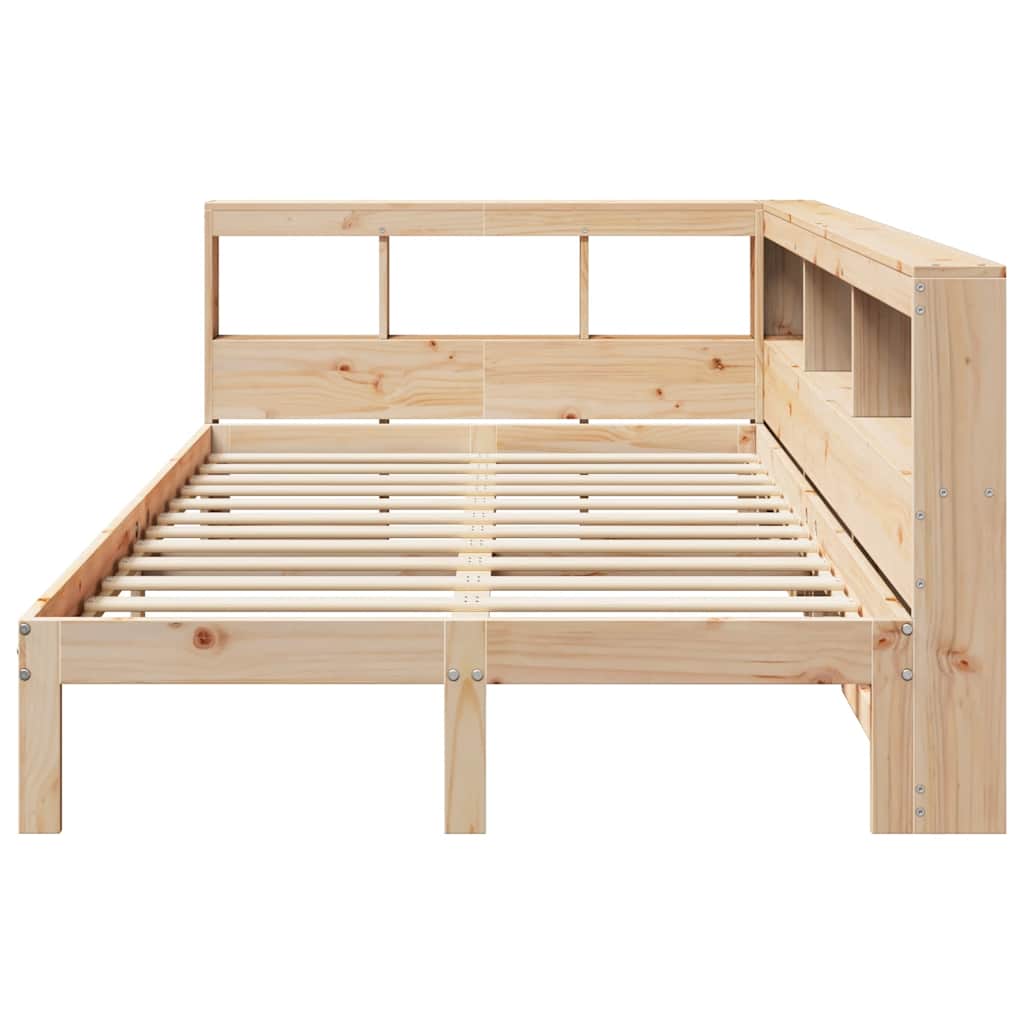 Bookcase Bed without Mattress 120x190 cm Small Double Solid Wood Pine