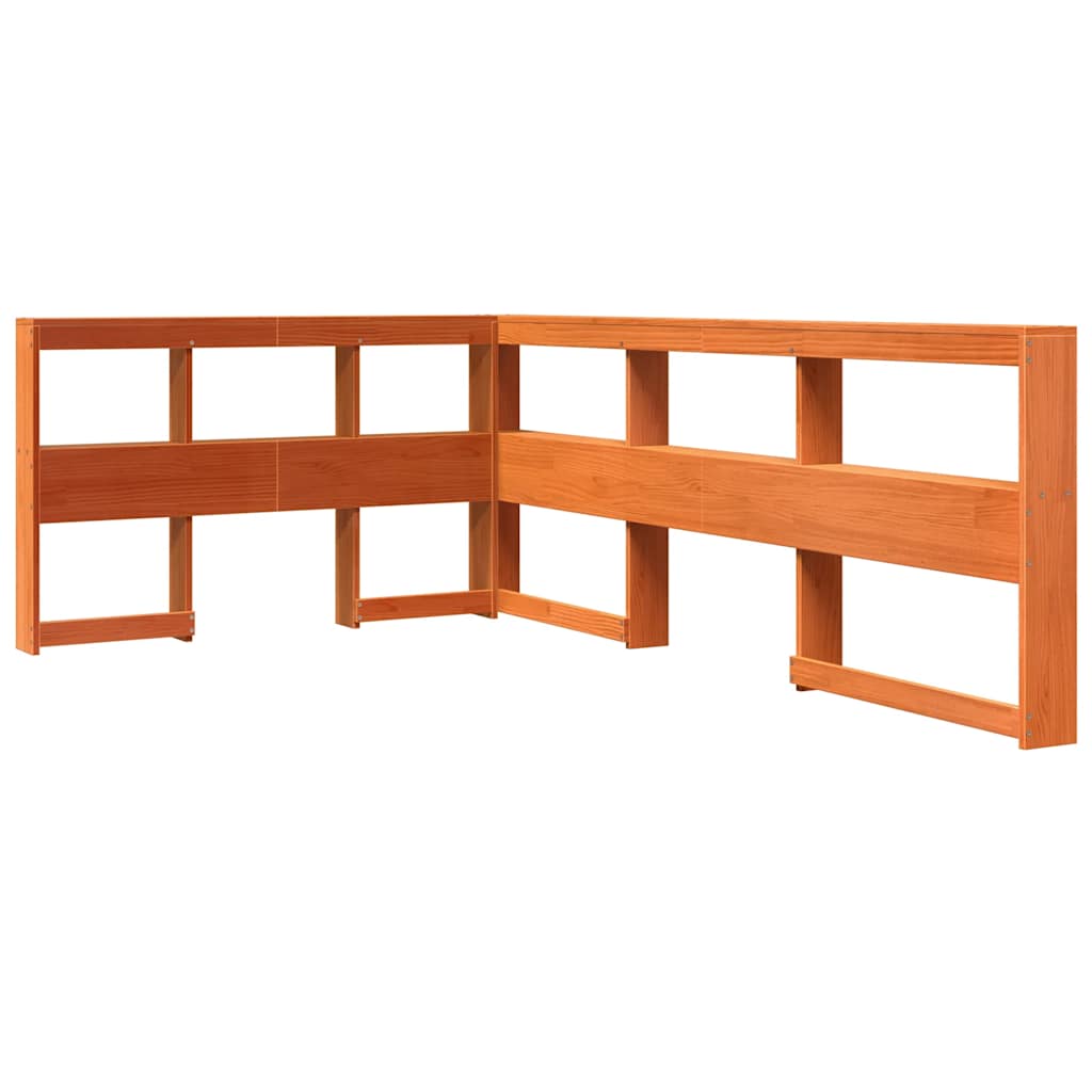 Bookcase Bed without Mattress Wax Brown 120x190 cm Solid Wood Pine