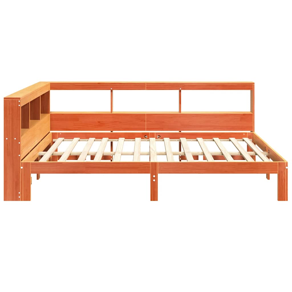 Bookcase Bed without Mattress Wax Brown 120x190 cm Solid Wood Pine
