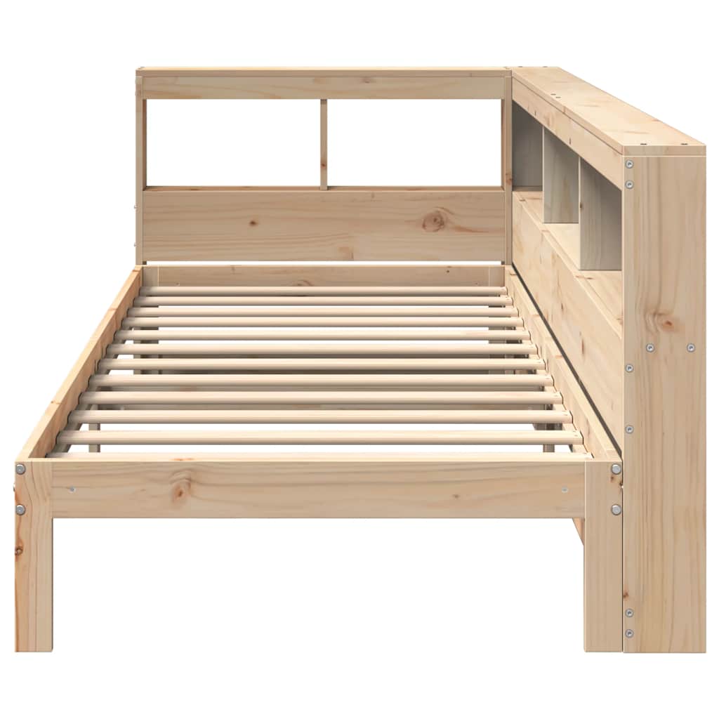 Bookcase Bed without Mattress 75x190 cm Small Single Solid Wood Pine
