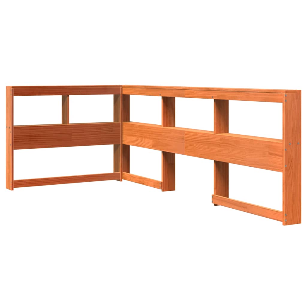 Bookcase Bed without Mattress Wax Brown 75x190 cm Solid Wood Pine