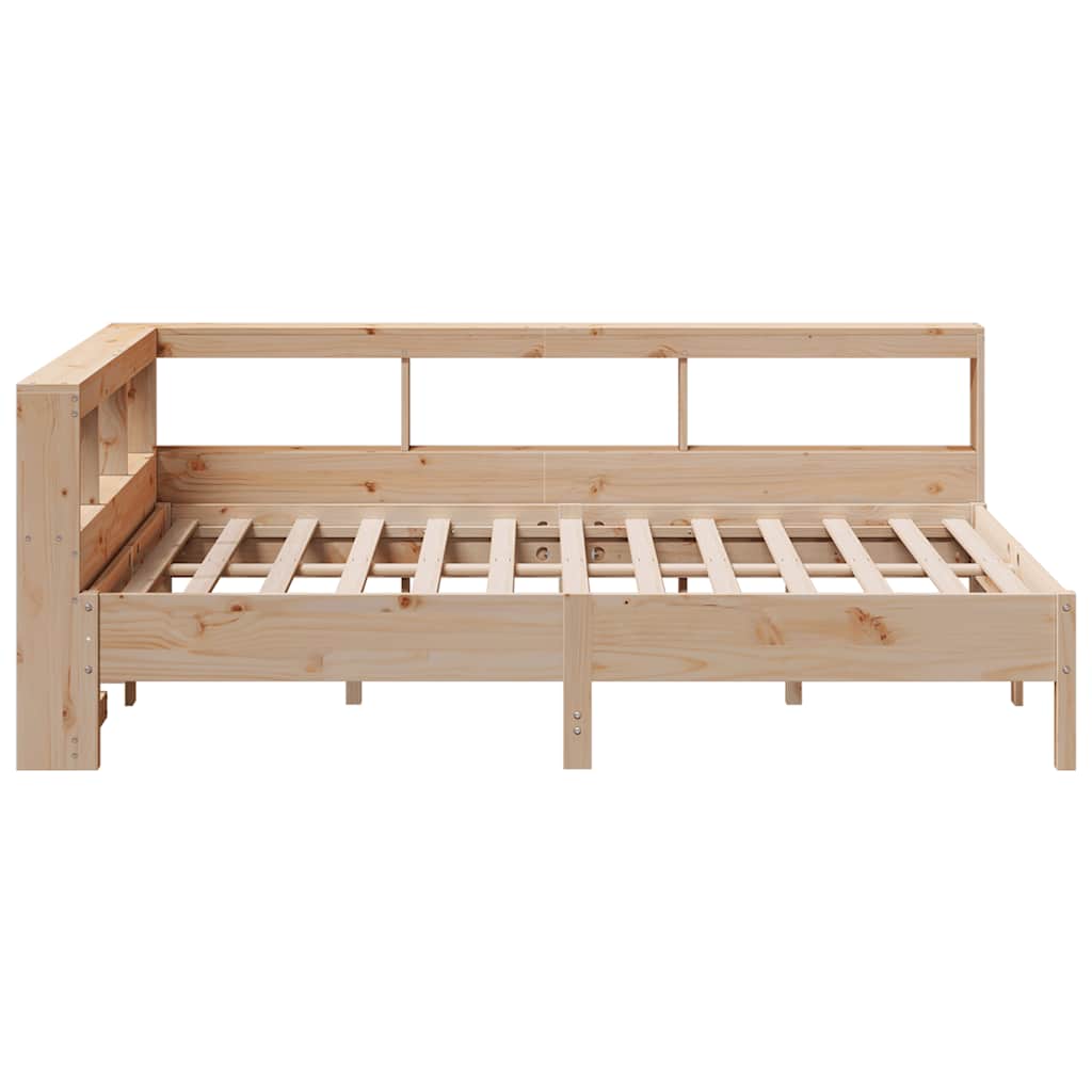Bookcase Bed without Mattress 140x200 cm Solid Wood Pine