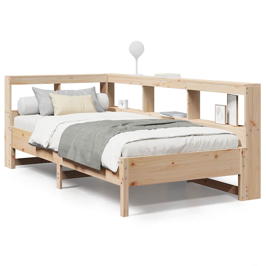 Bookcase Bed without Mattress 100x200 cm Solid Wood Pine
