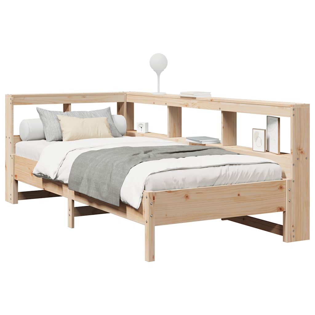 Bookcase Bed without Mattress 90x200 cm Solid Wood Pine