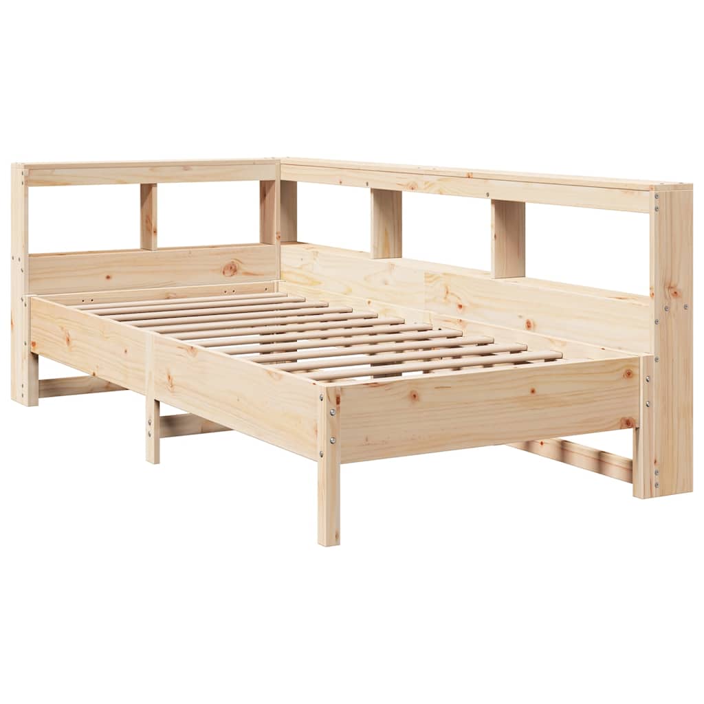 Bookcase Bed without Mattress 90x200 cm Solid Wood Pine