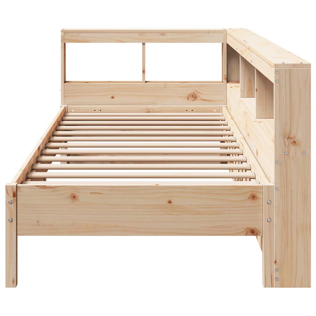 Bookcase Bed without Mattress 90x200 cm Solid Wood Pine