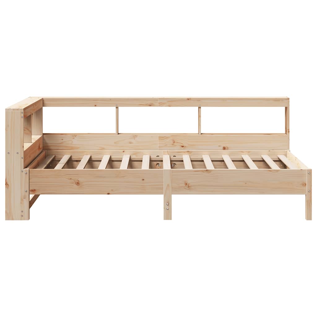 Bookcase Bed without Mattress 90x200 cm Solid Wood Pine