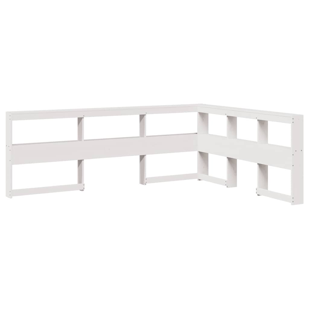 Bookcase Bed without Mattress White 135x190 cm Solid Wood Pine