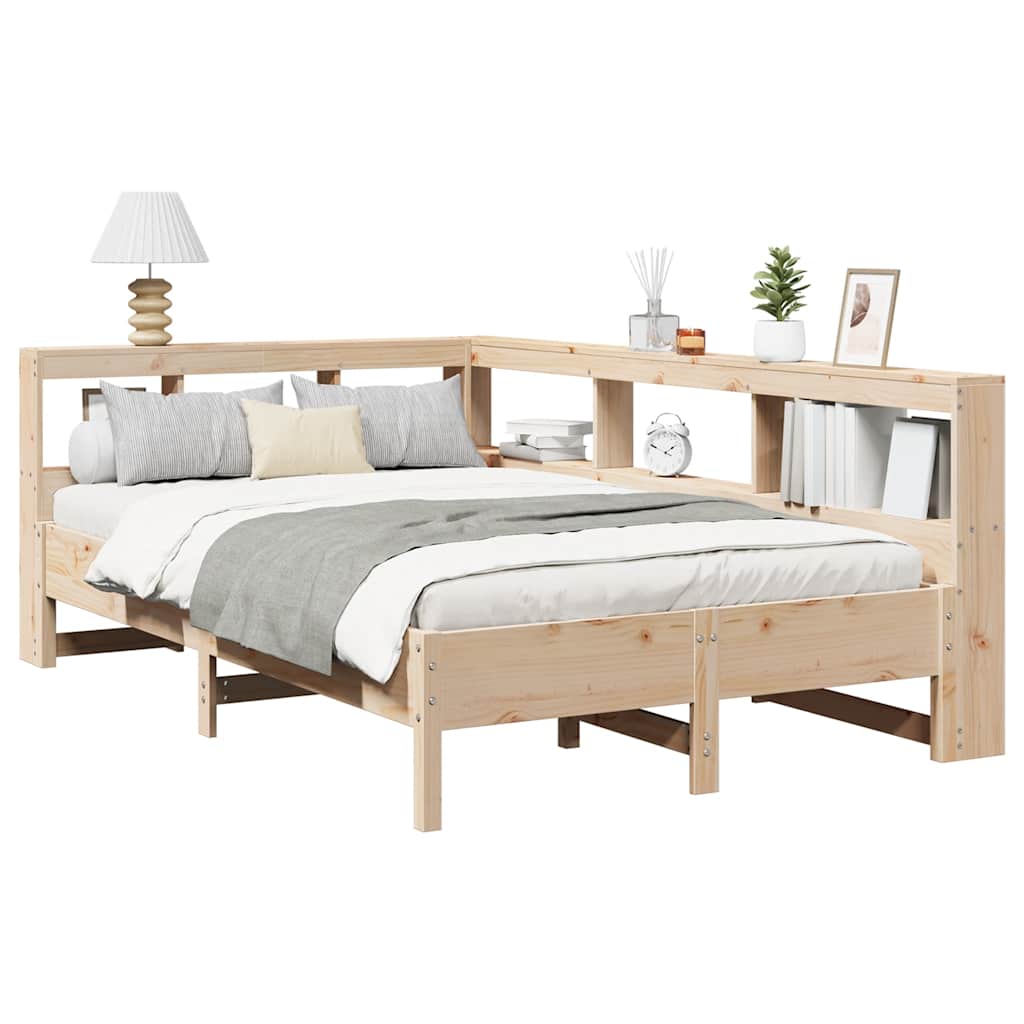 Bookcase Bed without Mattress 120x190 cm Solid Wood Pine