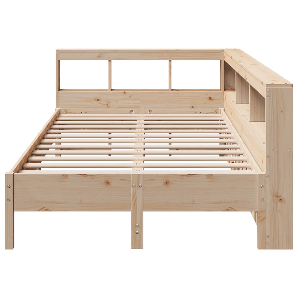 Bookcase Bed without Mattress 120x190 cm Solid Wood Pine