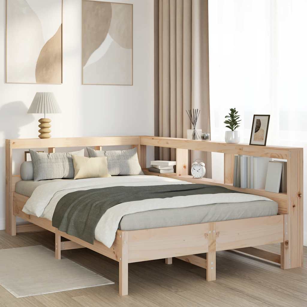 Bookcase Bed without Mattress 120x190 cm Solid Wood Pine