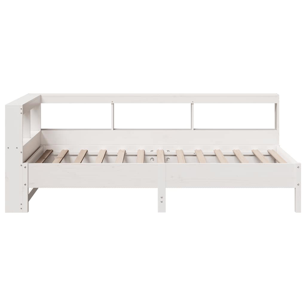 Bookcase Bed without Mattress White 75x190 cm Solid Wood Pine