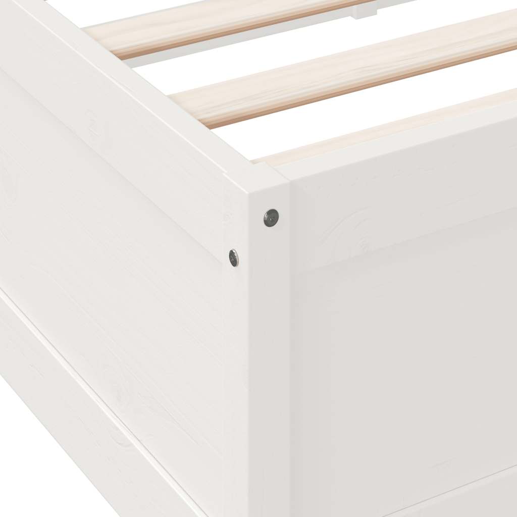 Bookcase Bed without Mattress White 150x200cm Solid Wood Pine