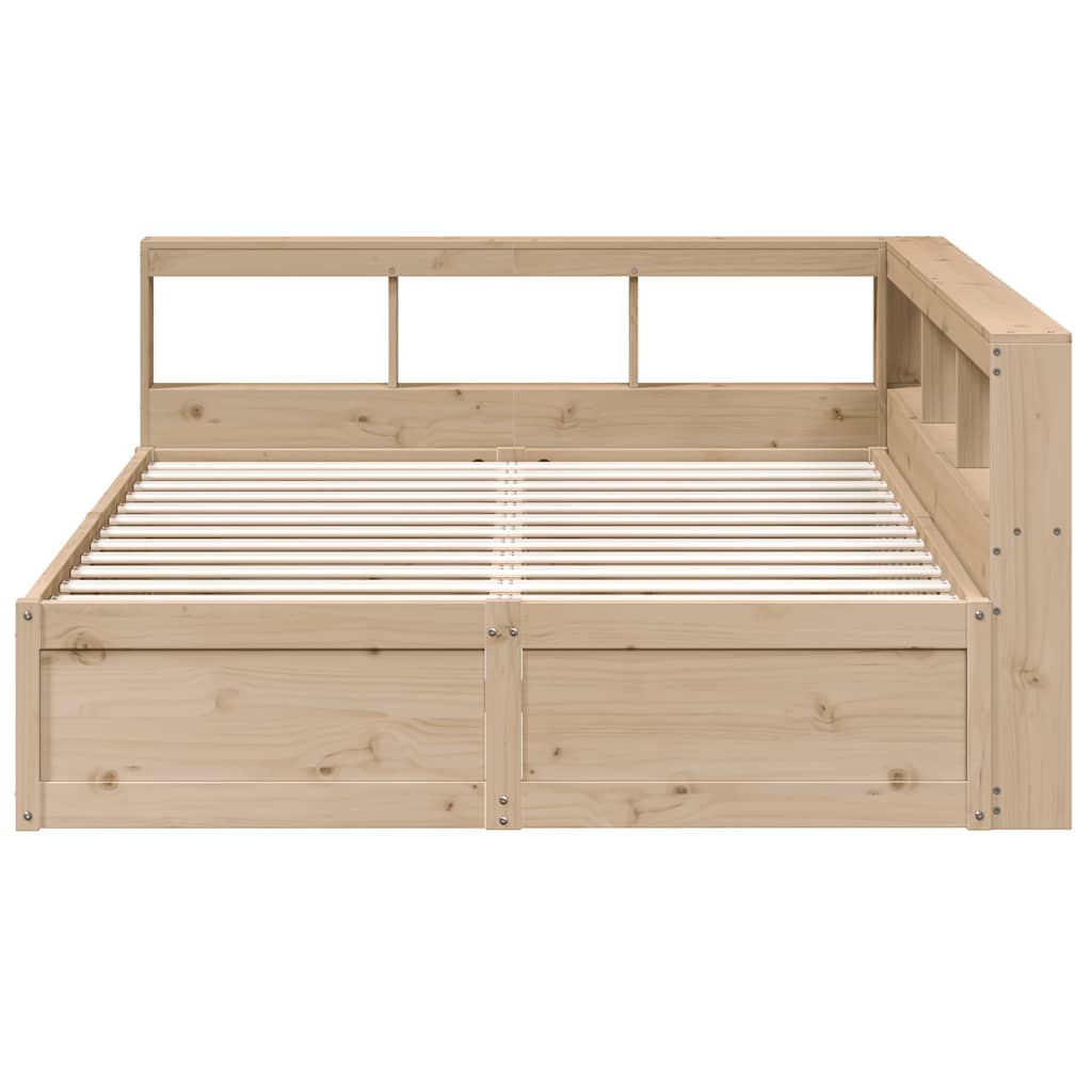 Bookcase Bed without Mattress 140x200cm Solid Wood Pine