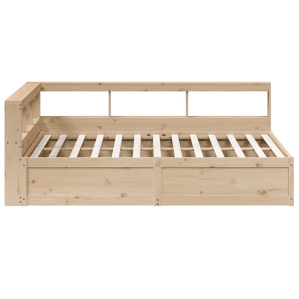 Bookcase Bed without Mattress 140x200cm Solid Wood Pine