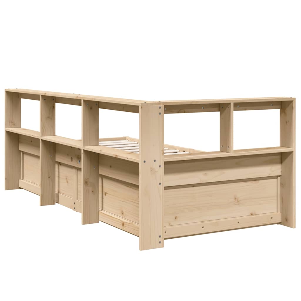 Bookcase Bed without Mattress 100x200cm Solid Wood Pine