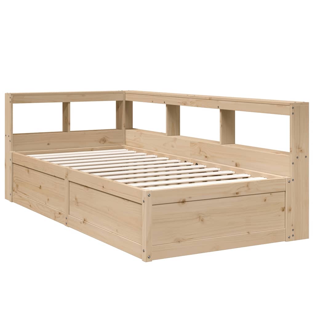 Bookcase Bed without Mattress 90x200cm Solid Wood Pine