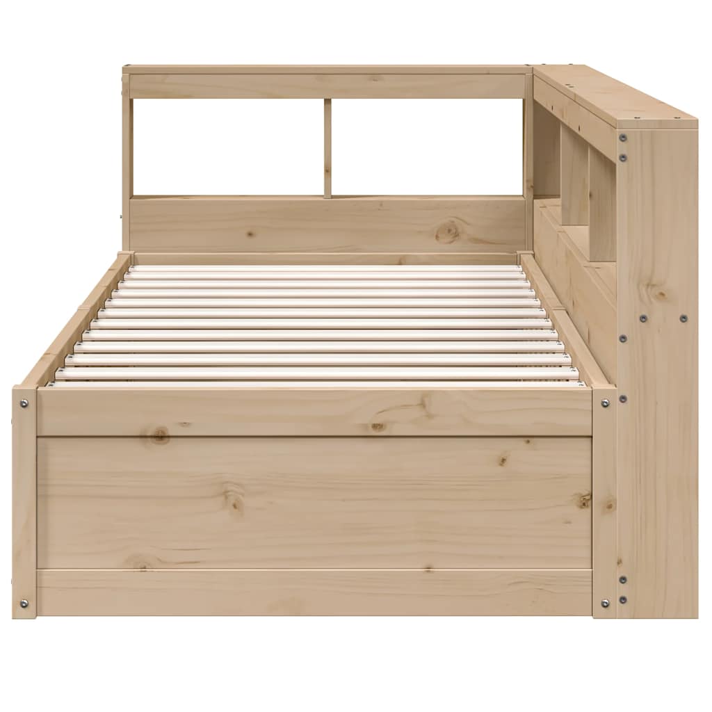 Bookcase Bed without Mattress 90x200cm Solid Wood Pine