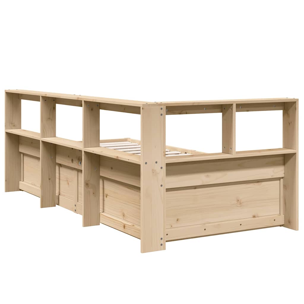 Bookcase Bed without Mattress 90x200cm Solid Wood Pine
