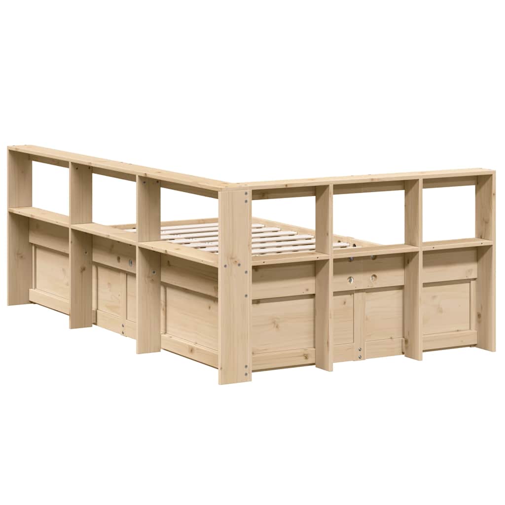 Bookcase Bed without Mattress 120x190cm Solid Wood Pine