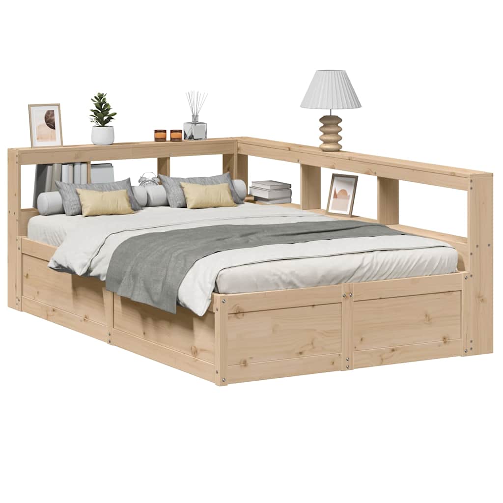 Bookcase Bed without Mattress 120x190cm Solid Wood Pine