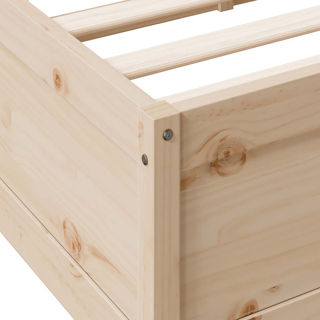 Bookcase Bed without Mattress 75x190cm Solid Wood Pine