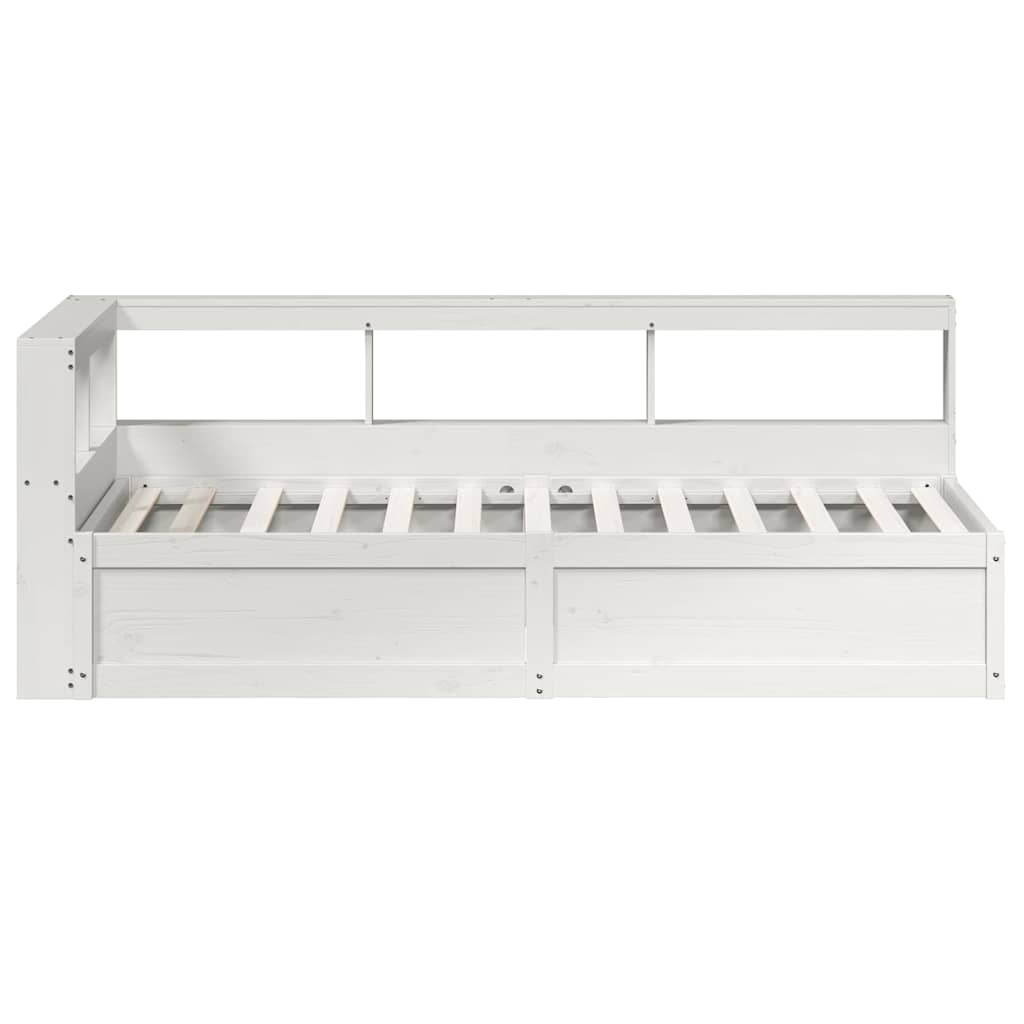 Bookcase Bed without Mattress White 75x190cm Solid Wood Pine