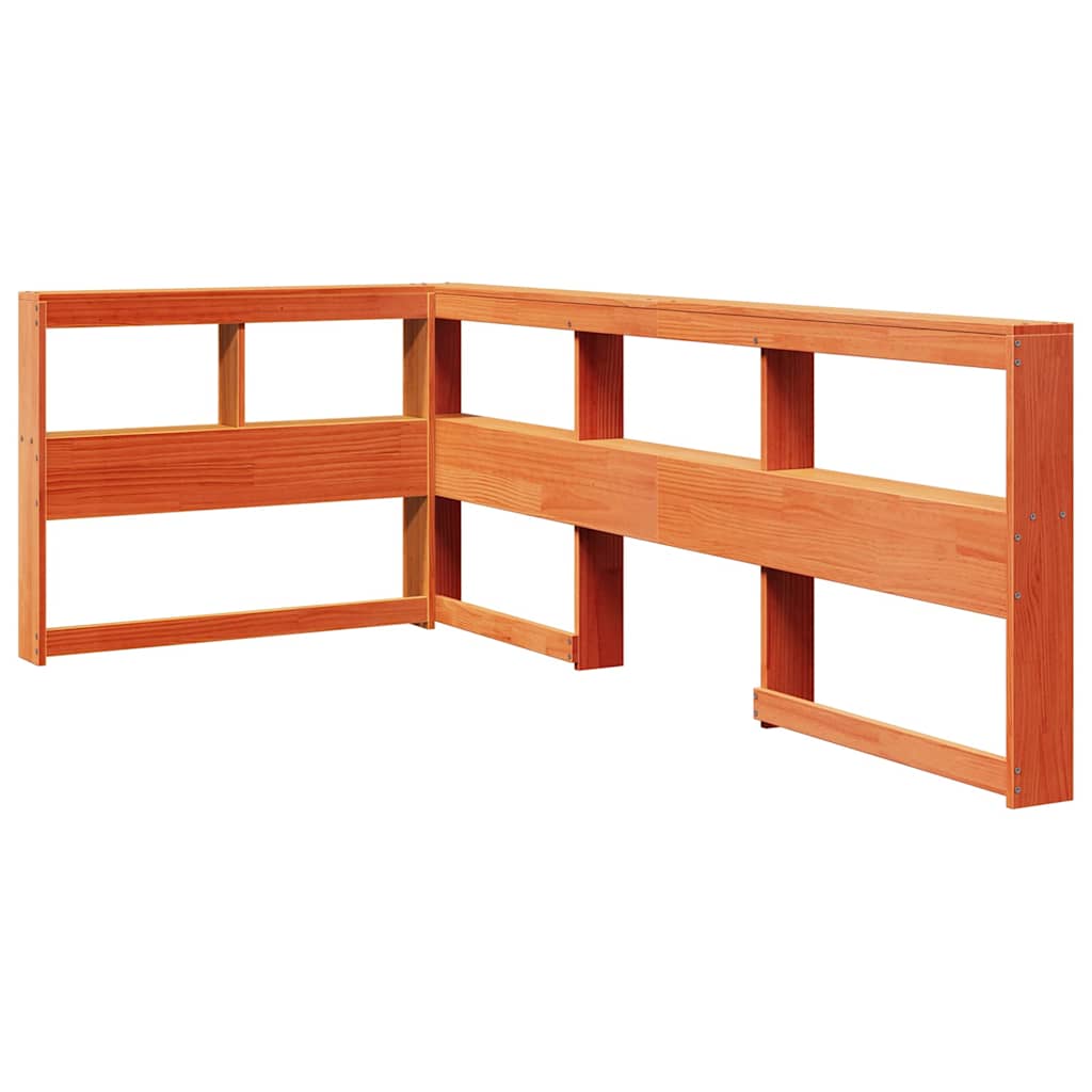 Bookcase Bed without Mattress Wax Brown 75x190cm Solid Wood Pine