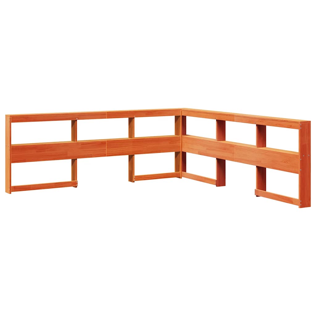 Bookcase Bed without Mattress Wax Brown 180x200cm Solid Wood Pine