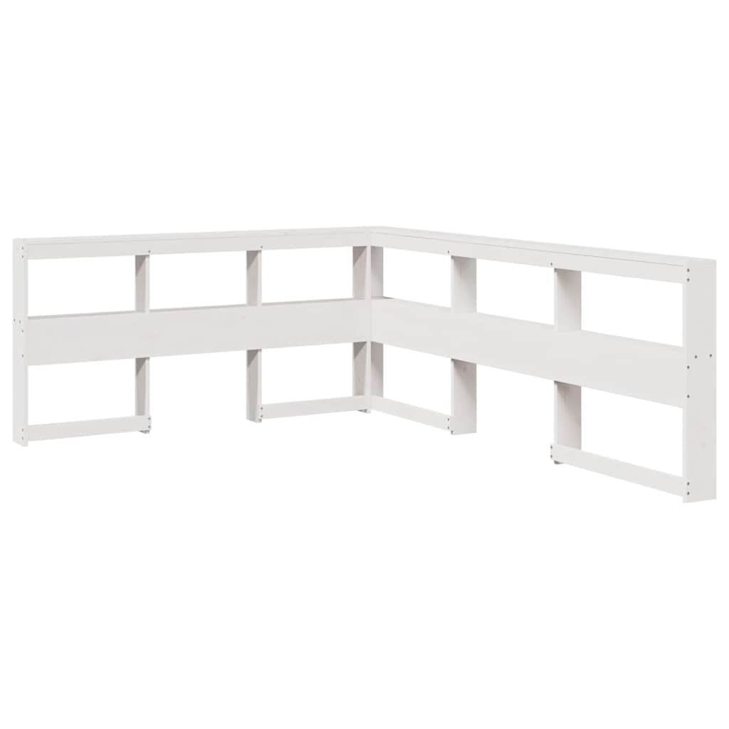 Bookcase Bed without Mattress White 150x200cm Solid Wood Pine